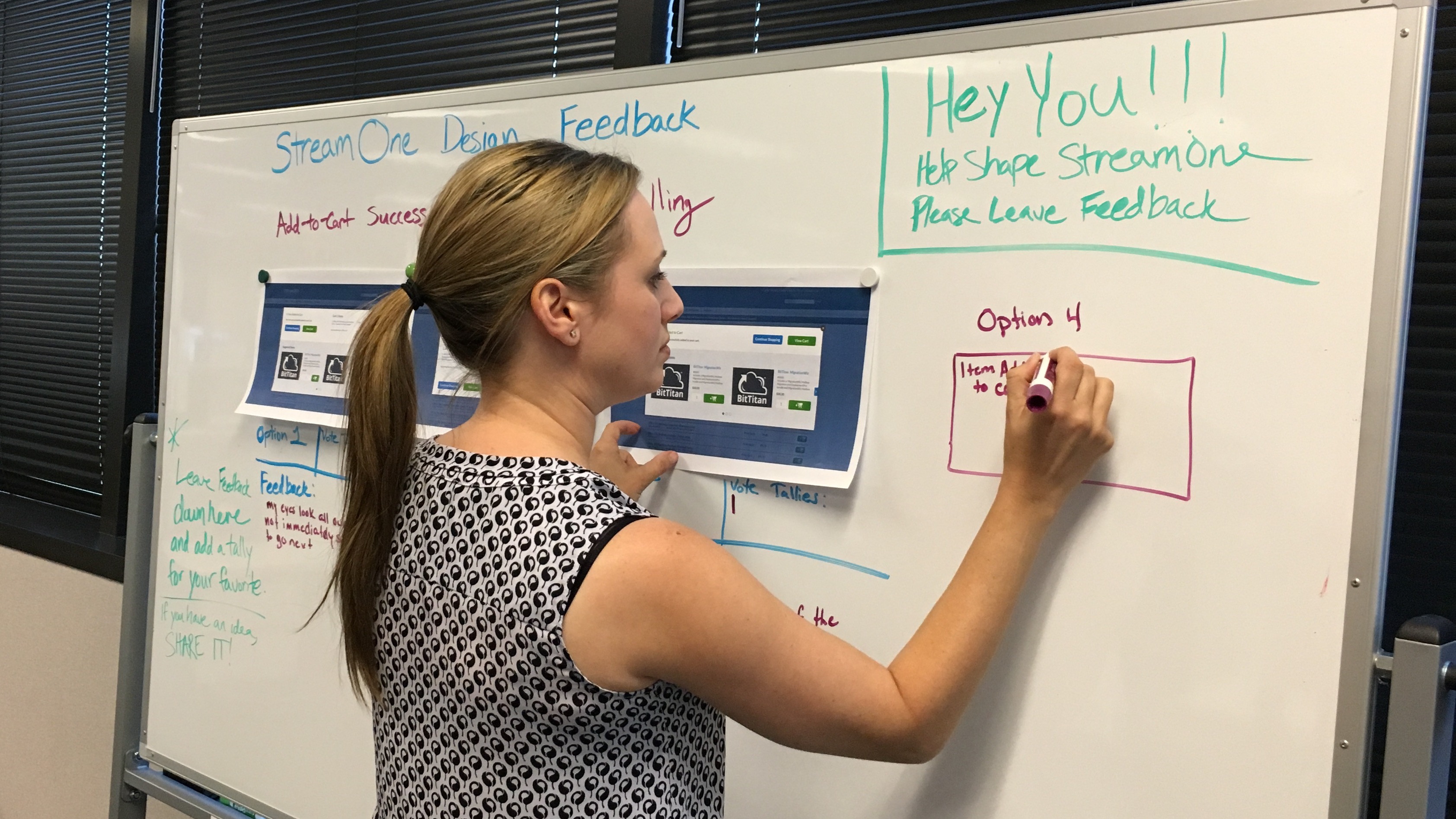 A product partner leaving feedback on a design concept